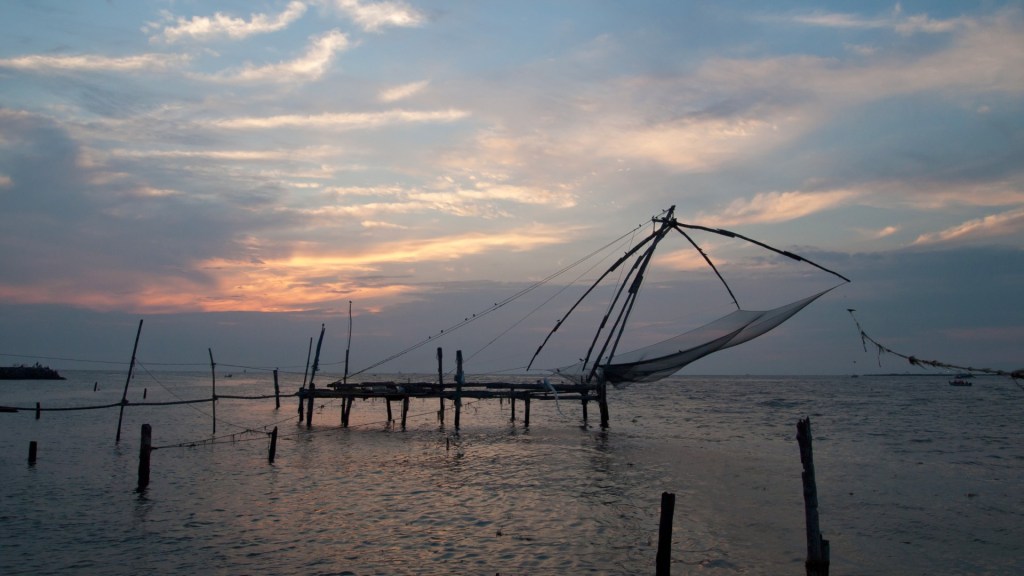 fishing nets in Fort Kochi